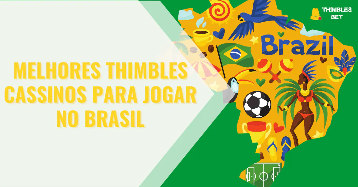 Ilustração do mapa do Brasil com elementos culturais, destacando os melhores cassinos de thimbles no país.